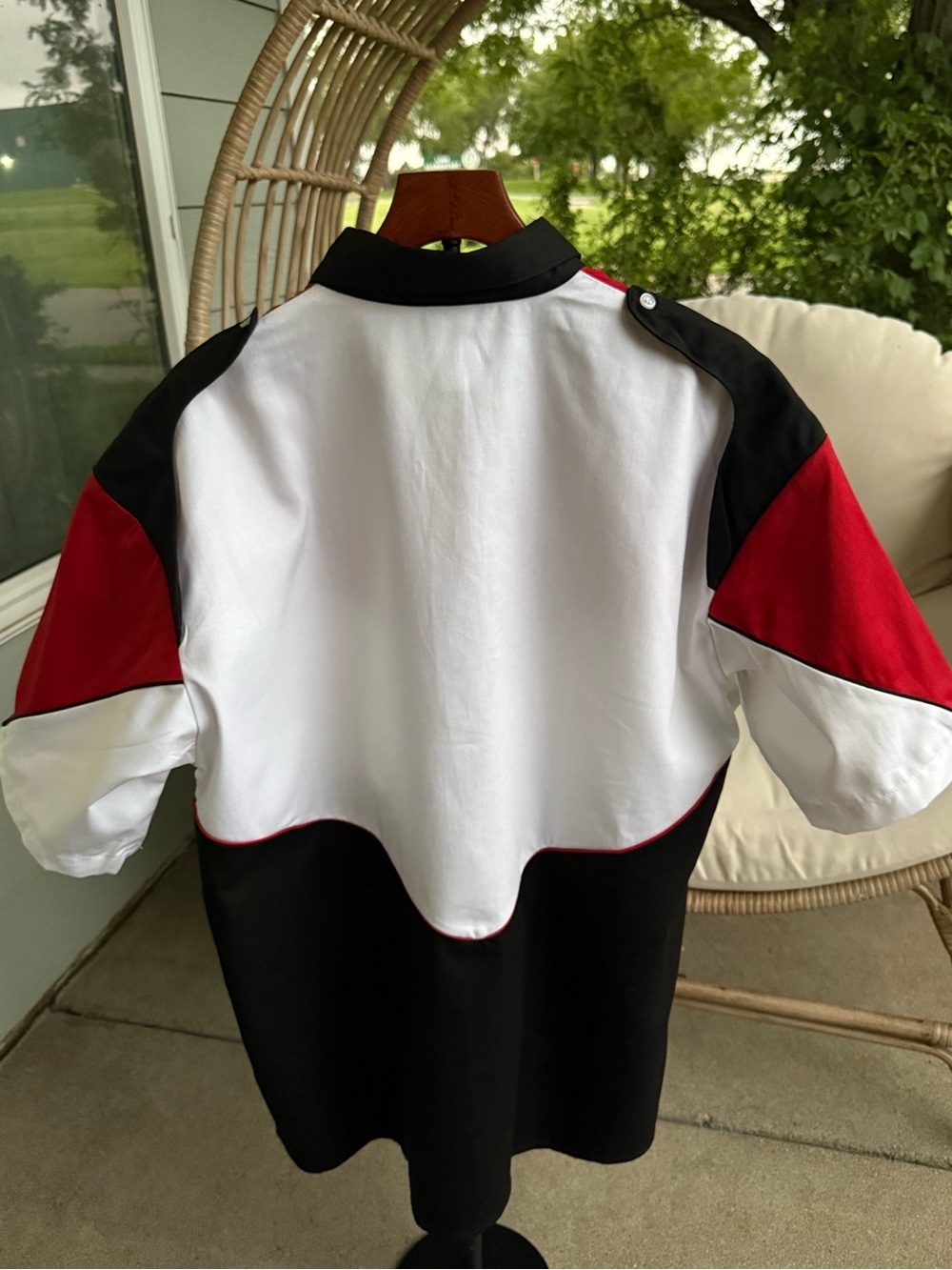 ATC Speed Zone Race Gear Red White Black Colorblock Short-Sleeve Button-Up 2XL - Picture 12 of 14
